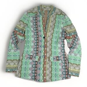 Aldo Martins Wool Blend Colorful Button Cardigan Sweater Jacket Women's Size 10